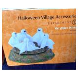 Trio of Dept. 56 Halloween: "The Ghost Dance", "Bubble Light Ghosts" and "Ghostly Glow Street Lights"
