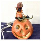 Bethany Lowe Halloween: Jack-o-Lantern With Elfin Figure