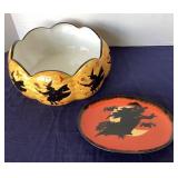Pair of Witch Motif Ceramics