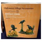 Dept. 56 Halloween Trio:"Killing Time"; "Halloween Ravens"; and "Black Cat Snack"