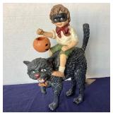 Brittany Lowe Halloween: Masked Trick-or-Treater Riding Black Cat