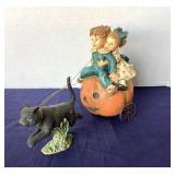 Brittany Lowe Halloween: Children on Pumpkin Cart Pulled By Black Cat