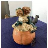 Brittany Lowe Halloween: Children on Pumpkin Cart Pulled By Black Cat