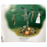 Trio of Dept. 56 Halloween: "Creepy Lighted Front Yard", "Lit Graveyard Tree" and "Bats & Spooks Tree"
