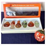Christopher Radko Pumpkin Ornament and Old World Halloween Light Covers
