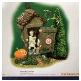 Trio of Dept. 56 Halloween: "Creepy Creek Bridge", “Haunted Outhouse" and "Gothic Gate"