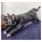 Paper Mache Black Cat and Jack-o-Lantern Mask