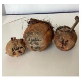 Group of 3 Small Pottery Pumpkins