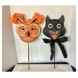 Bethany Lowe Halloween: Pair of Paper Mache Masks