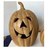 Pair Large Terra Cotta Jack-o-Lanterns