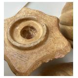 Pair Large Terra Cotta Jack-o-Lanterns