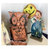 Group of Tin Litho Halloween Decor