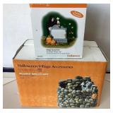Dept. 56 Halloween: "Animated Haunted Wall" and "Halloween Village Sign"