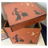 Pair of Halloween Boxes and Lantern
