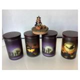 Set of 4 Halloween Votive Candles