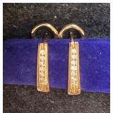Pair 14K Gold and Diamond Earrings