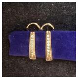 Pair 14K Gold and Diamond Earrings