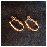 Pair 14K Gold and Diamond Earrings