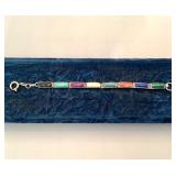 Vintage Sanel Sterling and Hardstone Bracelet