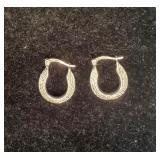 14K White Gold Hoop Earrings