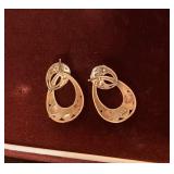 Mixed Color 10K Gold Earrings