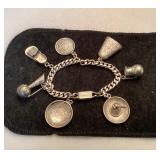 Pair Vintage Sterling Silver Charm Bracelets