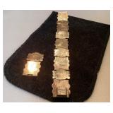 Taxco Sterling and Green Onyx Bracelet