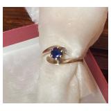 Sapphire and 14K White Gold Ring