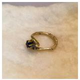 Sapphire and 14K White Gold Ring