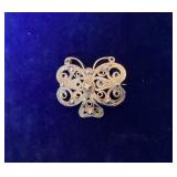 Norwegian Silver Filigree Butterfly Pin