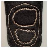 Pair of Sterling Bracelets and a Sterling Necklace