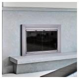 Pleasant Hearth Clairmont Large Skyline Nickel Glass Fireplace Doors Pleasant Hearth Clairmont Large Skyline Nickel Glass Fireplace Doors