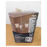 Hampton Bay Helena 19 in 3-Light Brushed Nickel Hanging Chandelier with Frosted Glass Shades for Dining Room Hampton Bay Helena 19 in 3-Light Brushed Nickel Hanging Chandelier with Frosted Glass Shades for Dining Room