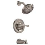 New - Delta Porter Single-Handle 3-Spray Tub and Shower Faucet in Brushed Nickel (Valve Included) New - Delta Porter Single-Handle 3-Spray Tub and Shower Faucet in Brushed Nickel (Valve Included)
