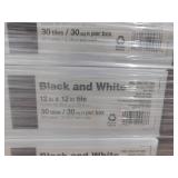 TrafficMaster Black and White 4 MIL x 12 in. W x 12 in. L Peel and Stick Water Resistant Vinyl Tile Flooring (720 sq.ft) TrafficMaster Black and White 4 MIL x 12 in. W x 12 in. L Peel and Stick Water Resistant Vinyl Tile Flooring (720 sq.ft)