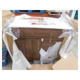 Bilston 36 in. Single Sink Spiced Walnut Bath Vanity with White Engineered Stone Top (Assembled) Bilston 36 in. Single Sink Spiced Walnut Bath Vanity with White Engineered Stone Top (Assembled)