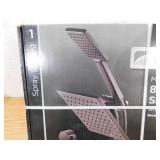 New - Glacier Bay Modern 1-Spray 7.9 in. Dual Tub Wall Mount Fixed and Handheld Shower Heads 1.8 GPM in Matte Black New - Glacier Bay Modern 1-Spray 7.9 in. Dual Tub Wall Mount Fixed and Handheld Shower Heads 1.8 GPM in Matte Black