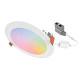 (4) HALO HLB 6 in. Color and Tunable White Slim Canless Smart Wi-Fi LED Recessed Downlight with WiZ Pro (4) HALO HLB 6 in. Color and Tunable White Slim Canless Smart Wi-Fi LED Recessed Downlight with WiZ Pro