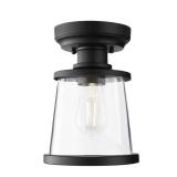 (2) Hampton Bay Rigby 9.6 in. 1-Light Matte Black Round Flush Mount, Farmhouse Ceiling Light (2) Hampton Bay Rigby 9.6 in. 1-Light Matte Black Round Flush Mount, Farmhouse Ceiling Light