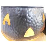 (2) Metal Pumpkin Buckets (2) Metal Pumpkin Buckets