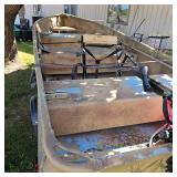Alumacraft 14 ft Duck Boat w/2023 Like New Mercury 4 Stroke 15hp, and 2023 Karavan Trailer