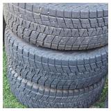 Lot of 4 Dodge 1 ton-3/4 Ton Chrome Wheels, Like New with As New Blizzak P285/70R/17-Less Than 300 Miles