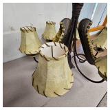 Gorgeous Chandelier -6 Bulb for the Outdoorsman, Canoes and Leather Wrapped Décor