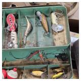 4 Classic Aluminum and Steel Tackle Boxes with Lures, Arbogast, Heddon, Lazy Ike, Vamp Spook