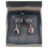 Sterling Silver Amethyst Earrings 4.88 Grams