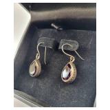 Sterling Silver Amethyst Earrings 4.88 Grams