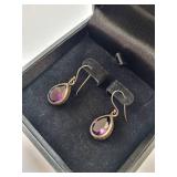 Sterling Silver Amethyst Earrings 4.88 Grams