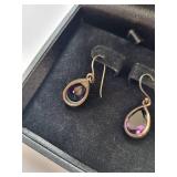 Sterling Silver Amethyst Earrings 4.88 Grams