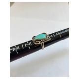 Sterling Silver Turquoise Ring Size 5.5 5.09g