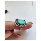 Sterling Silver Turquoise Ring Size 5.5 5.09g